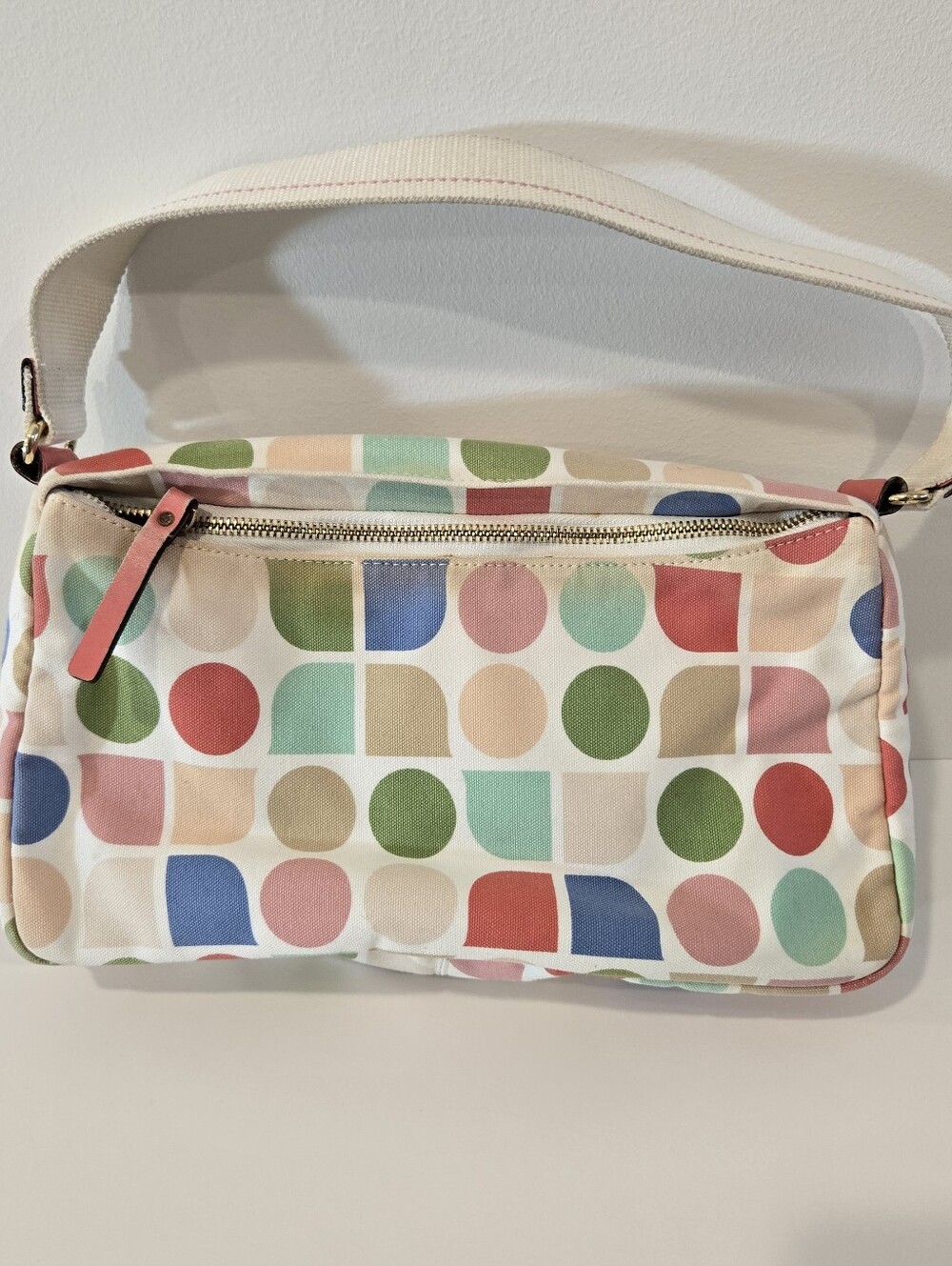 Kate Spade Canvas Dot Handbag Purse Shoulder Bag w/ Dust Bag